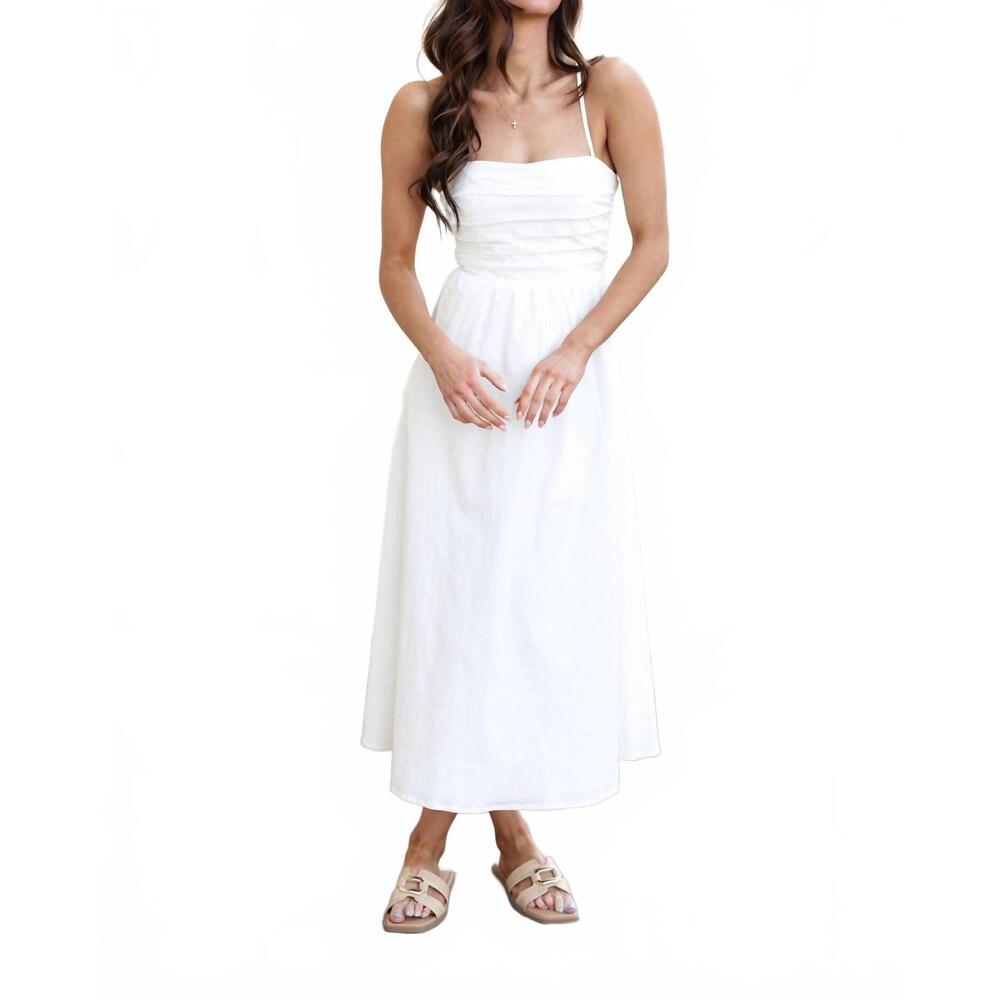 NEW NEEDII melissa midi dress in white